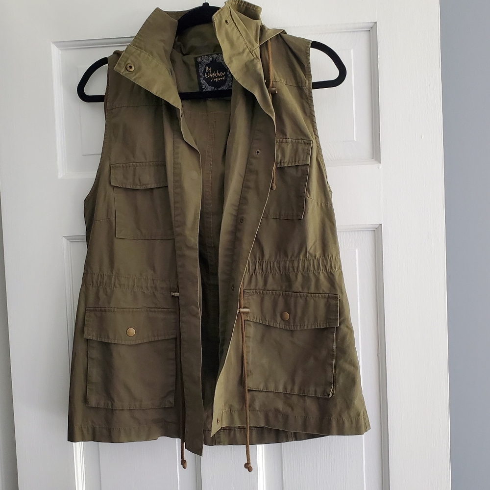 Green hooded vest